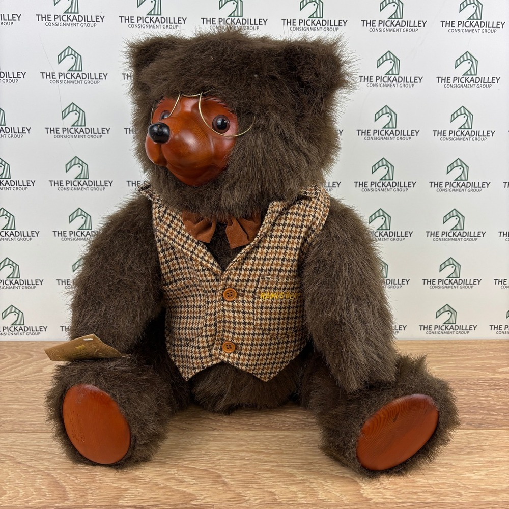 Raikes Bears Sebastian 5445 Wood Face Hand Carved Limited Edition 1985 Boxed